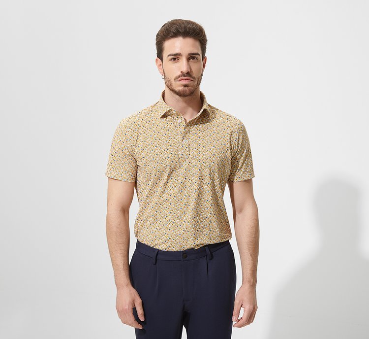 Patterned polo shirt