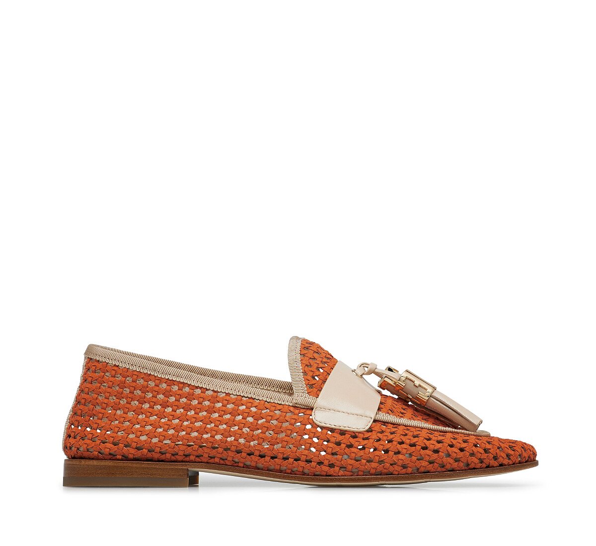 Perforated suede leather loafer