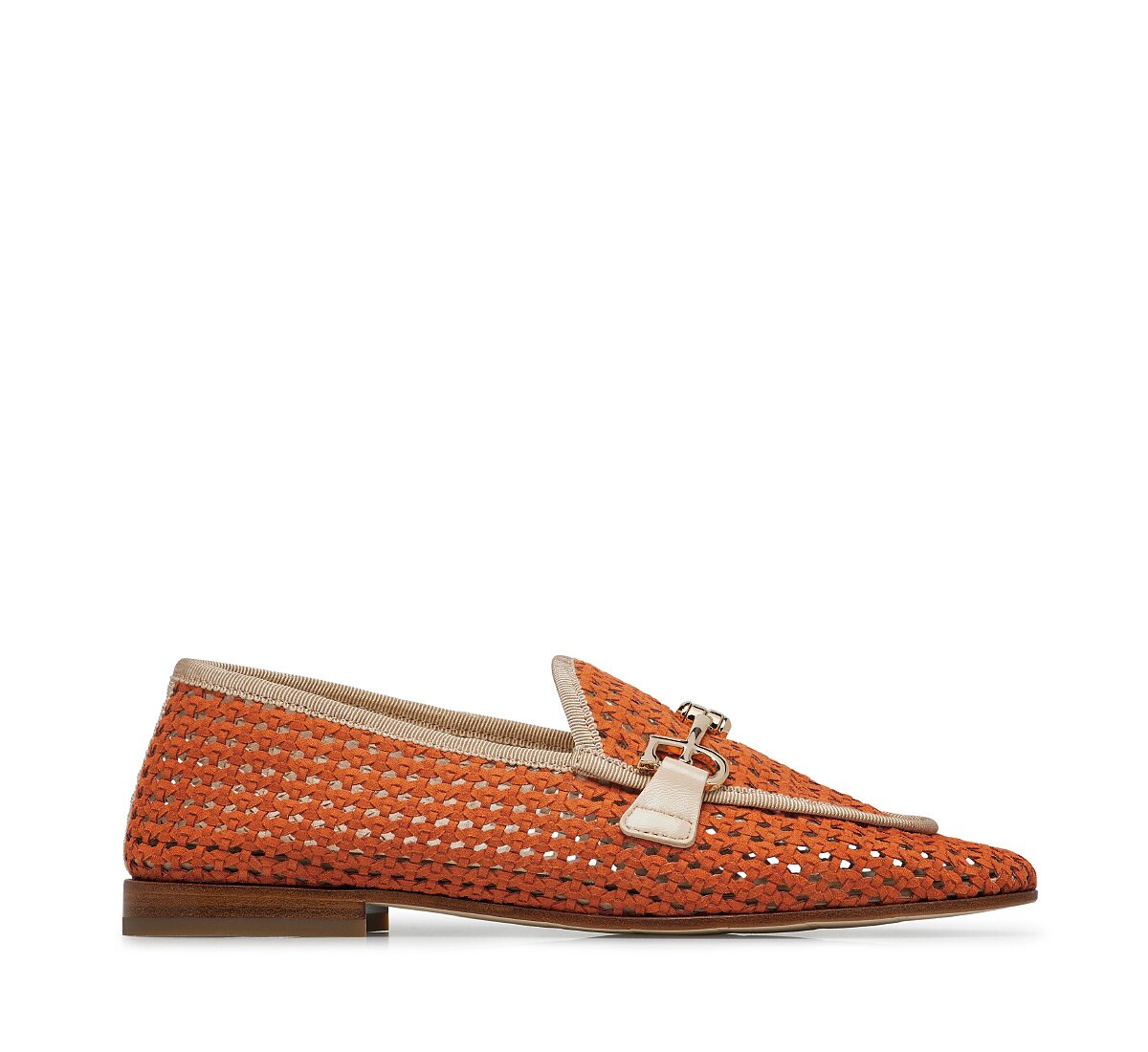 Perforated suede leather loafer