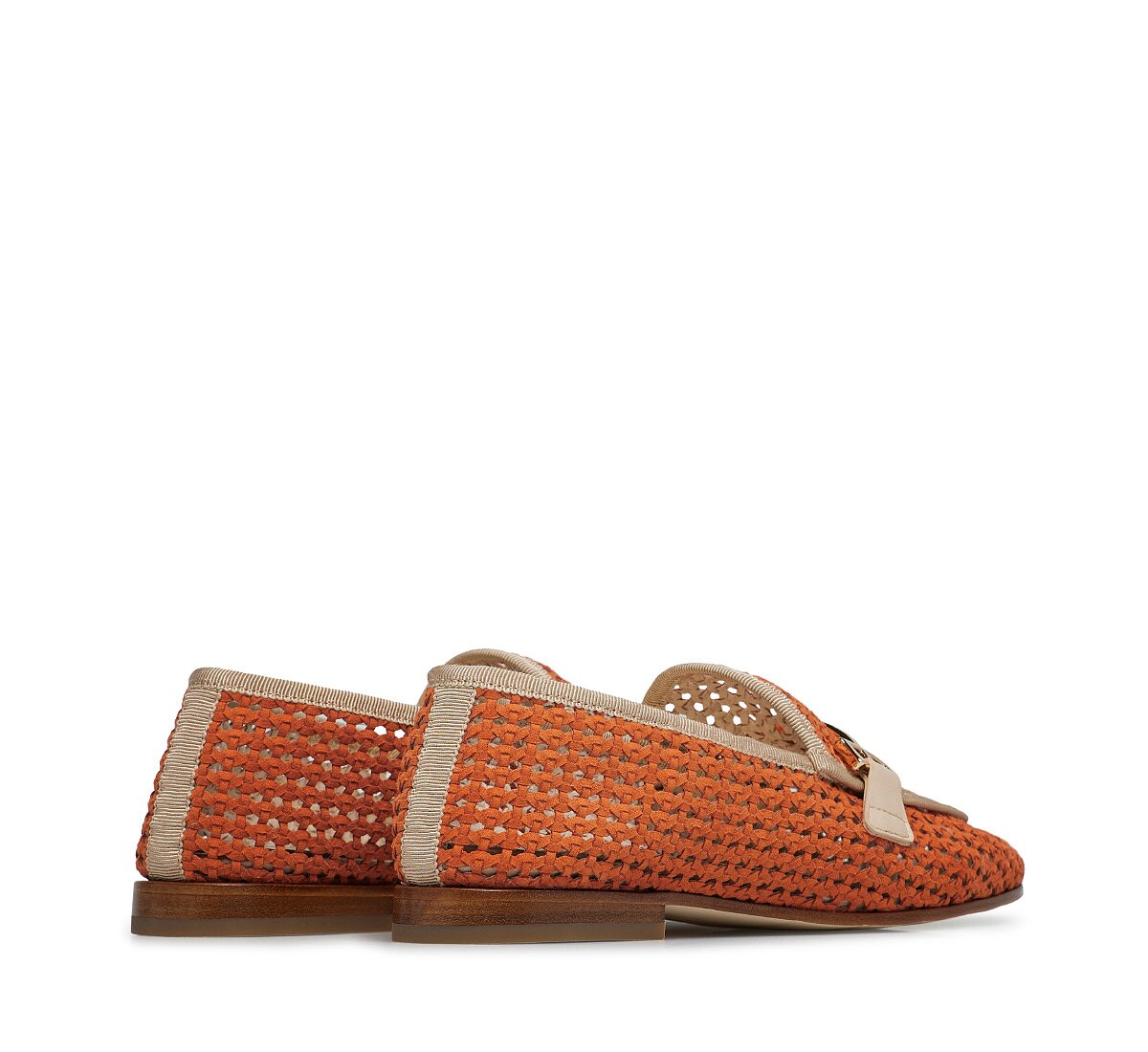 Perforated suede leather loafer