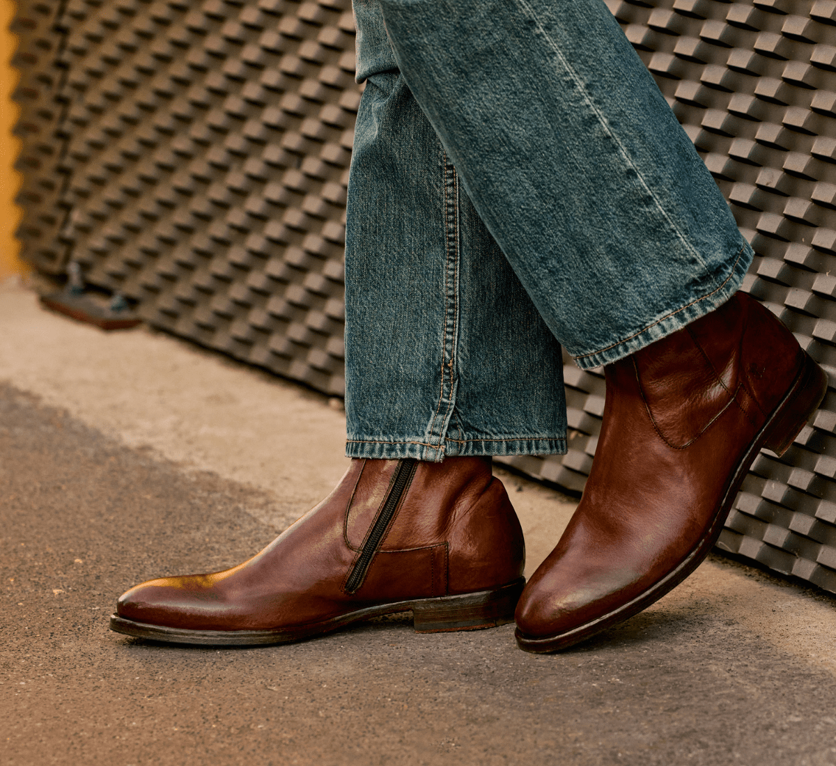 Tumbled Calfskin Ankle Boot