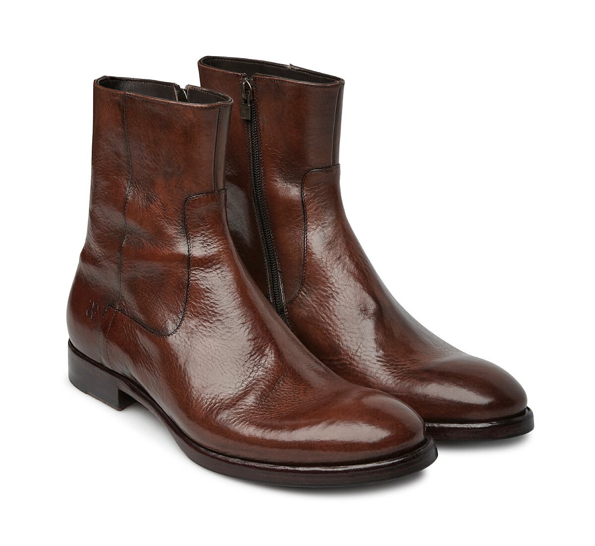 Tumbled Calfskin Ankle Boot
