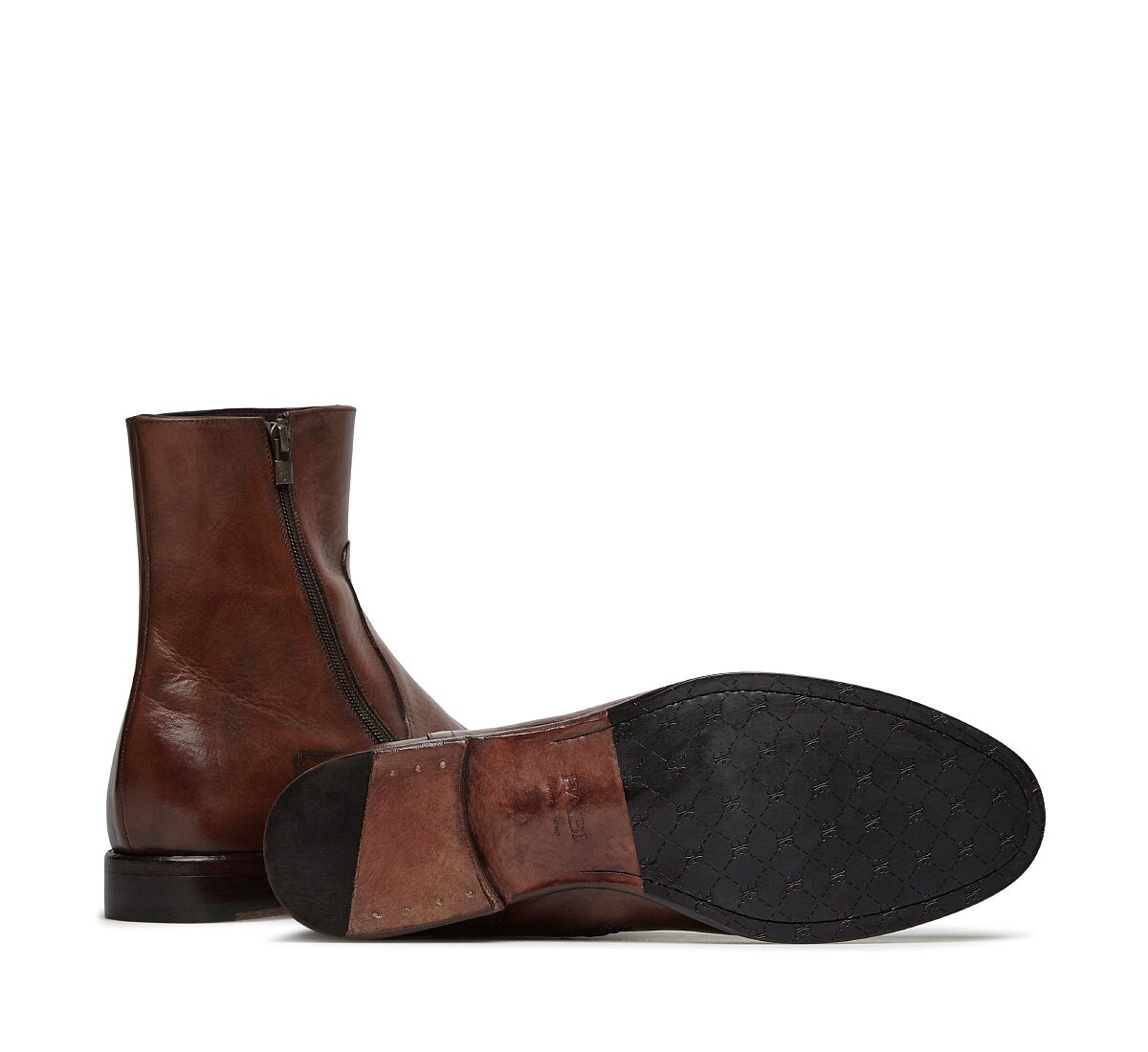 Tumbled Calfskin Ankle Boot