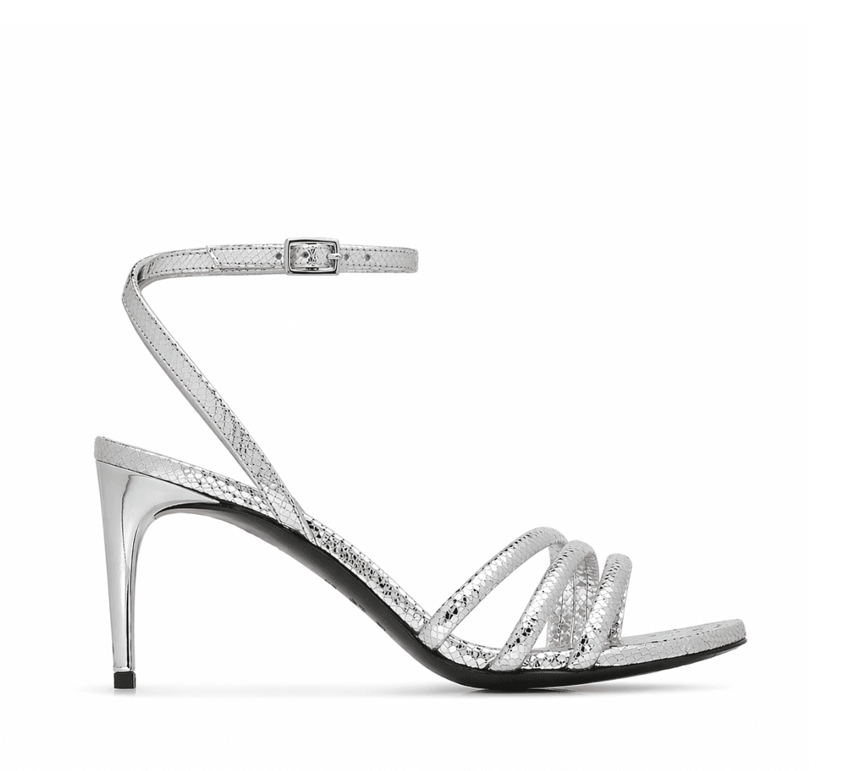 Sandal with a cross-strap ankle closure