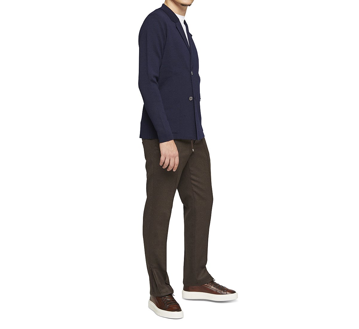 Pantaloni carrot fit in lana