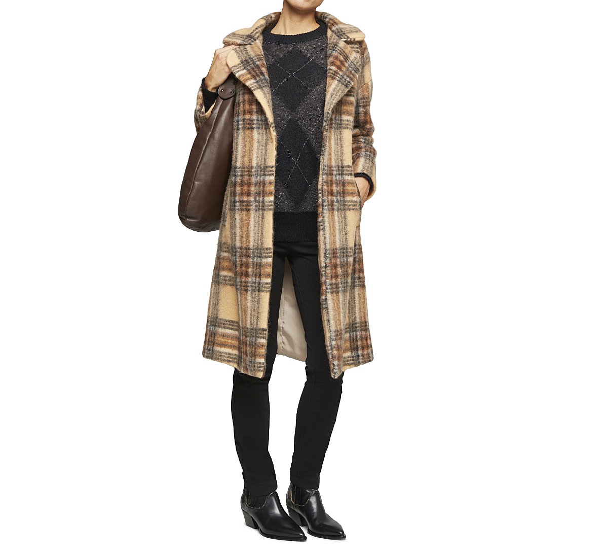 Cappotto fantasia in tessuto