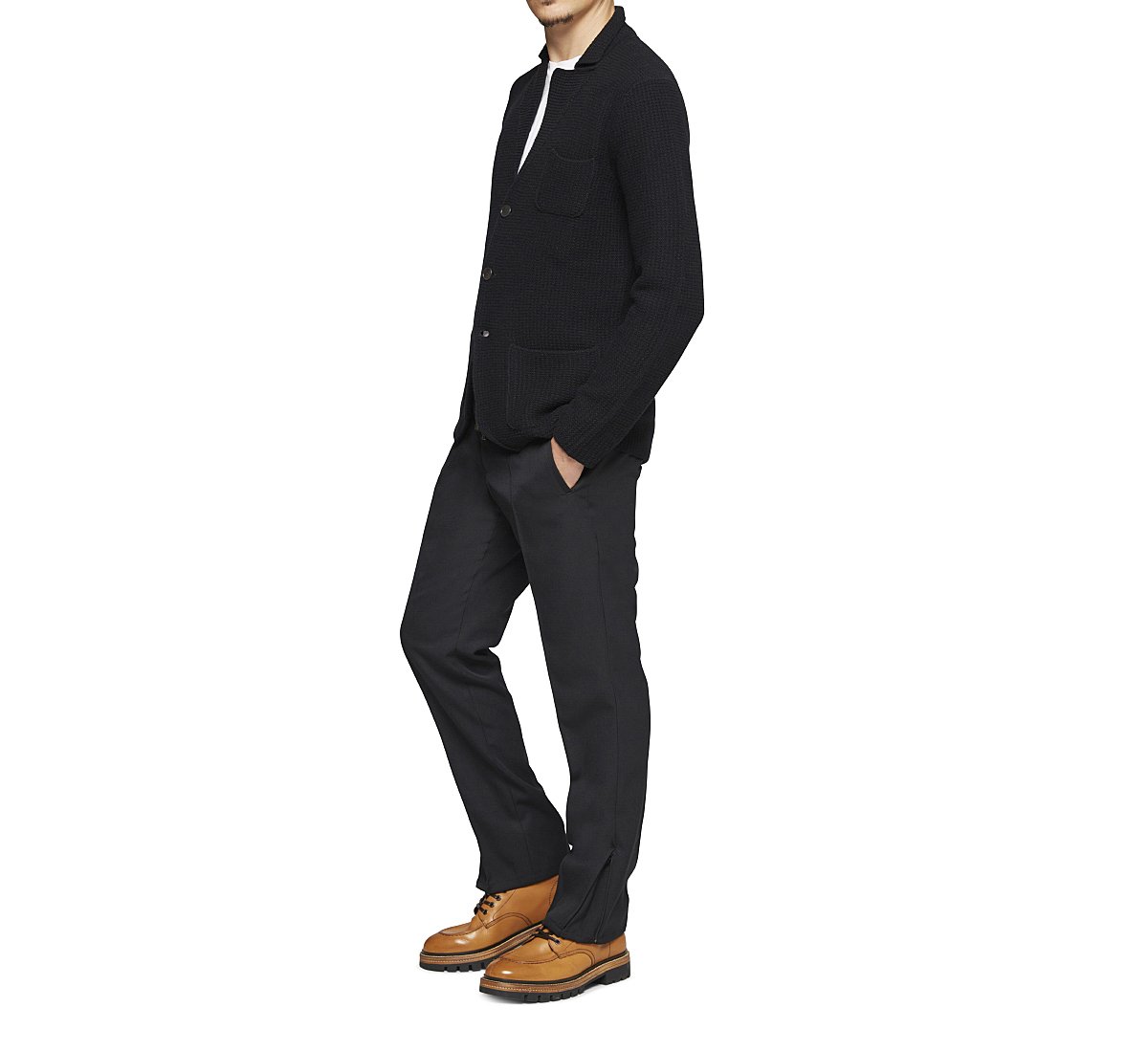 Cardigan stile blazer in lana