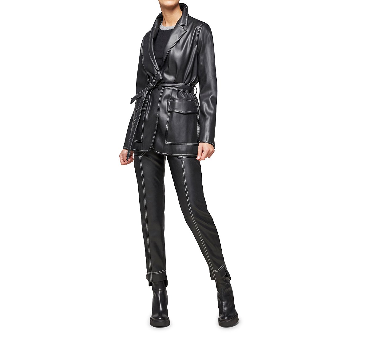 Faux leather trousers