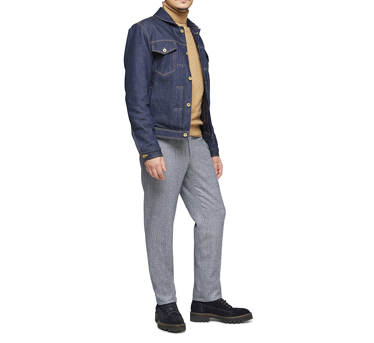 Pantaloni slim fit in lana vergine