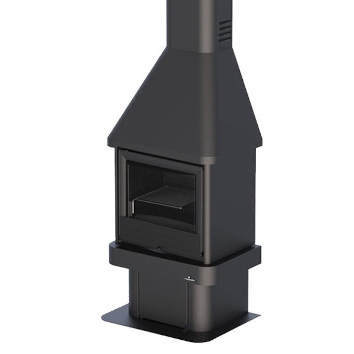 Bronpi Brasil Mural Wood Fireplace - Black