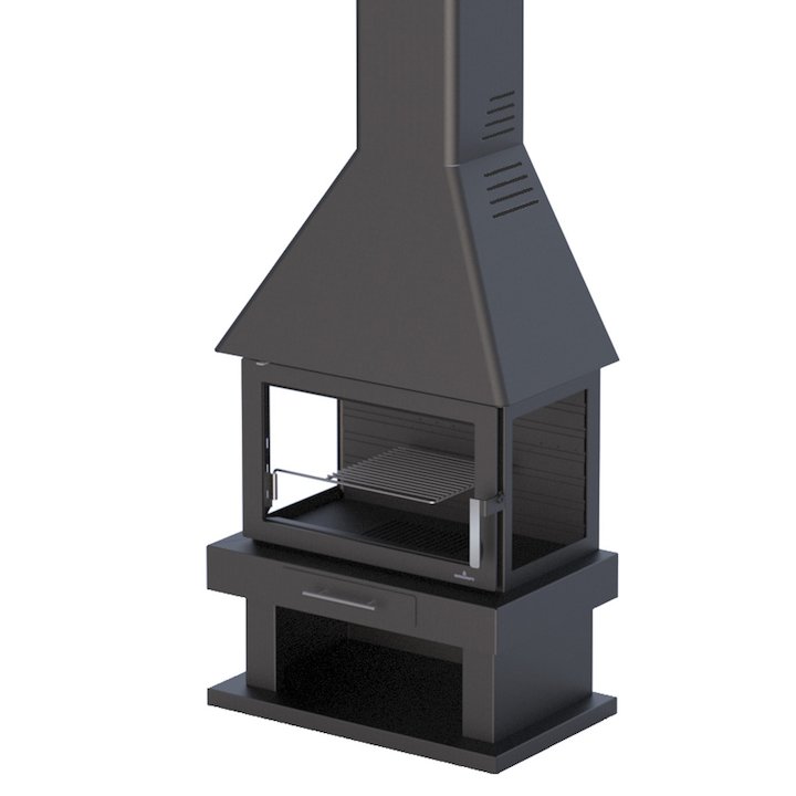Bronpi Huesca Mural Wood Fireplace - Black