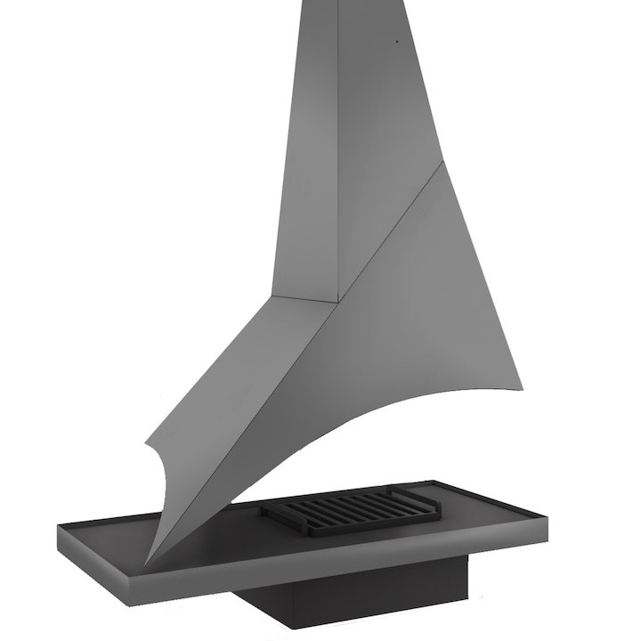 JC Bordelet Elisa 981 Mural Open Fireplace - Anthracite Grey