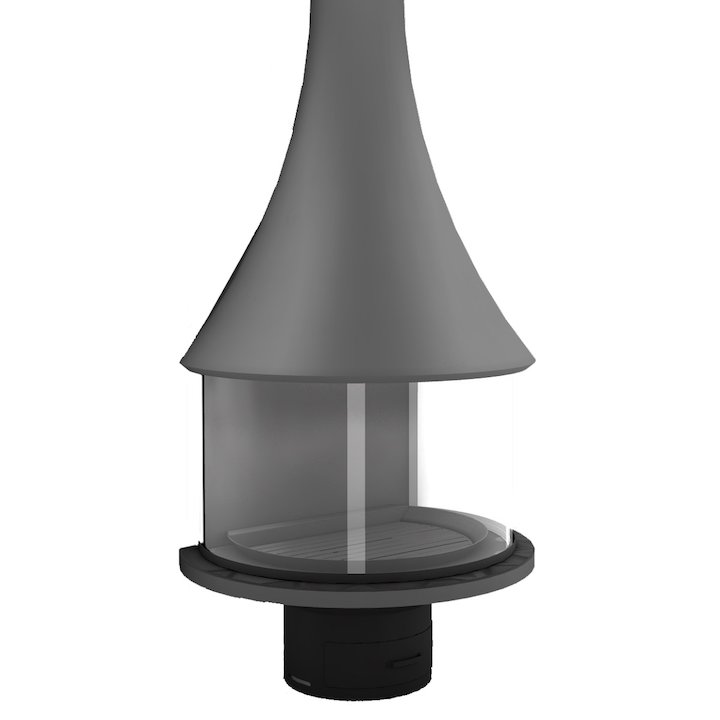 JC Bordelet Marina 993 Wall Mounted Wood Fireplace - Anthracite Grey