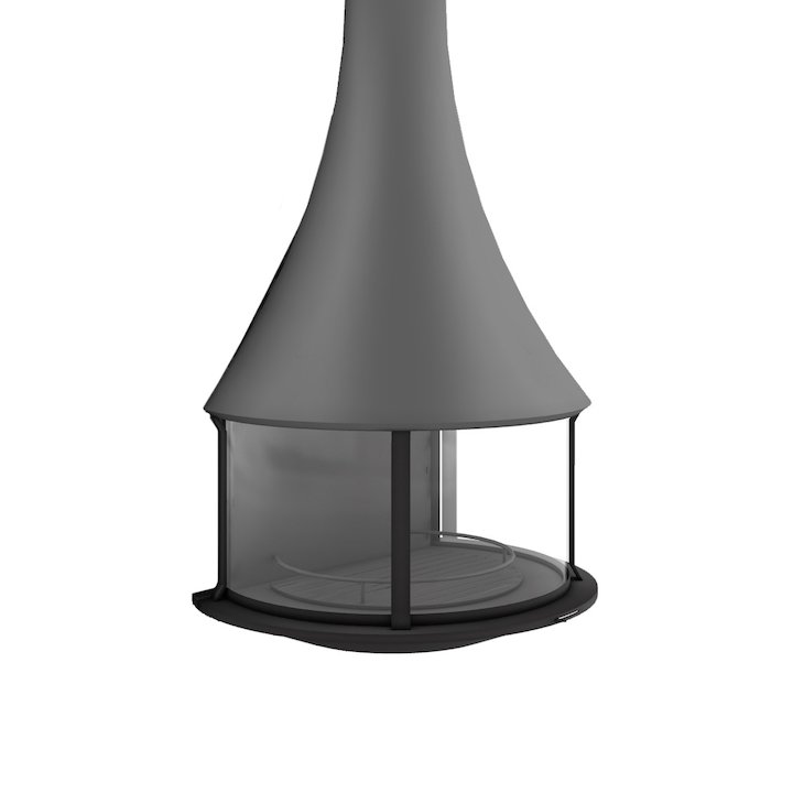 JC Bordelet Zelia 908 Wall Mounted Wood Fireplace - Anthracite Grey
