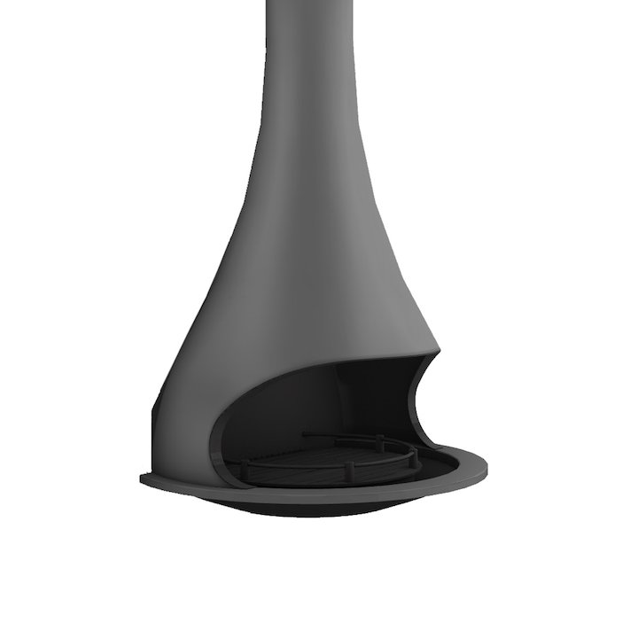 JC Bordelet Tatiana 997 Wall Mounted Open Fireplace - Anthracite Grey