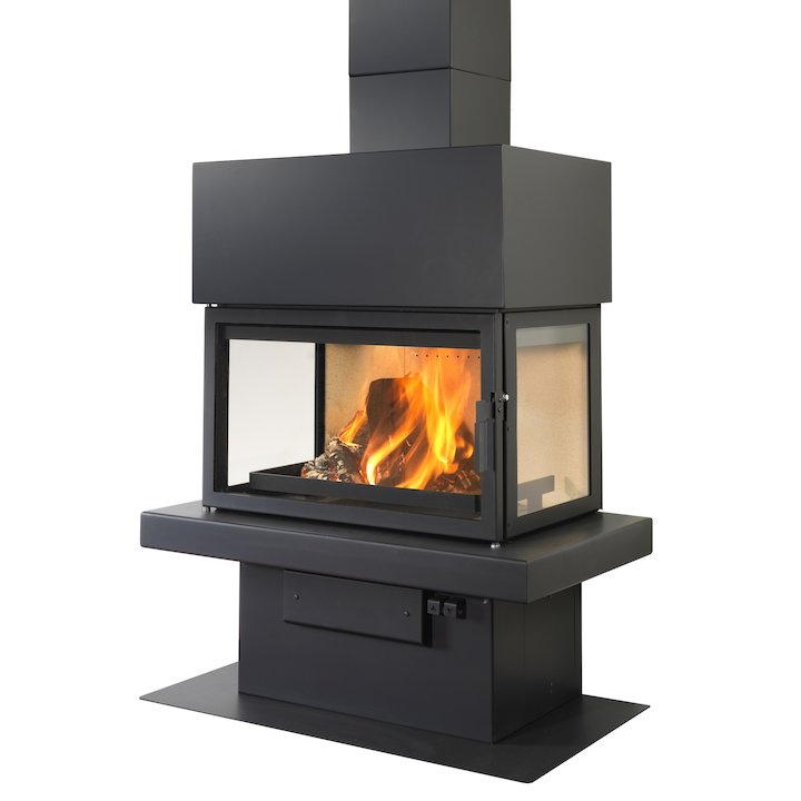 LL Calor 15ABC Mural Wood Fireplace Black Box Top - Black