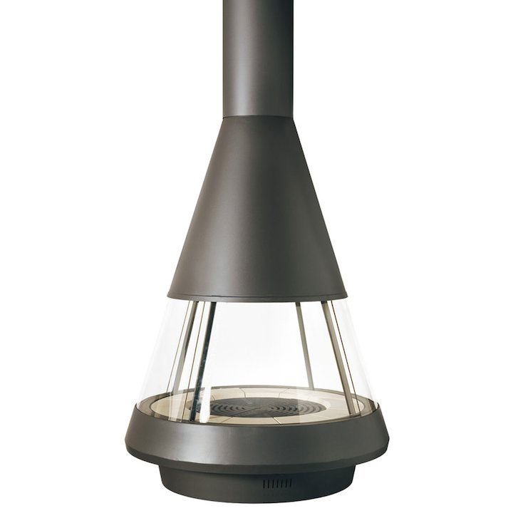 Hergom Mallorca Central Wood Fireplace - Black