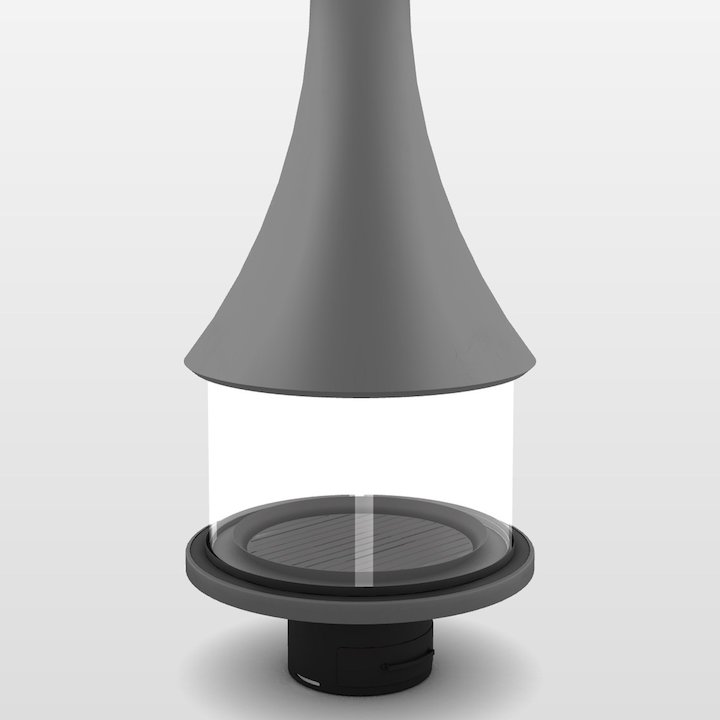 JC Bordelet Marina 993 Central Wood Fireplace - Anthracite Grey
