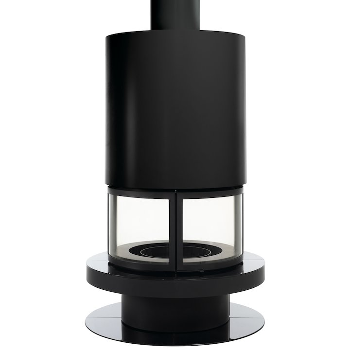 Rocal Prune Central Wood Fireplace - Black