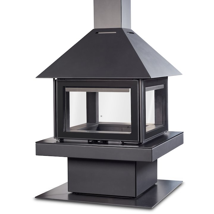 Rocal Giselle 90 Central Wood Fireplace - Black