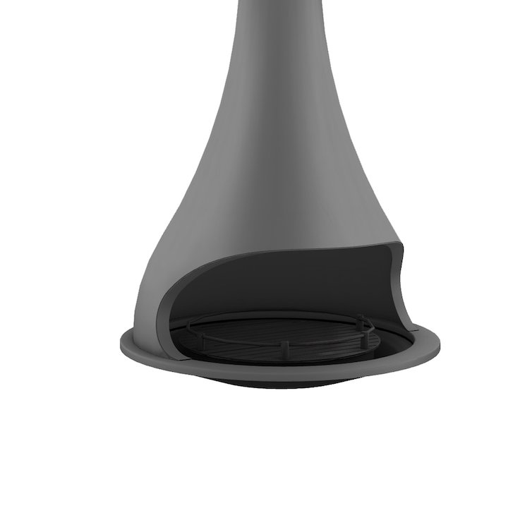 JC Bordelet Tatiana 997 Suspended Open Fireplace - Anthracite Grey