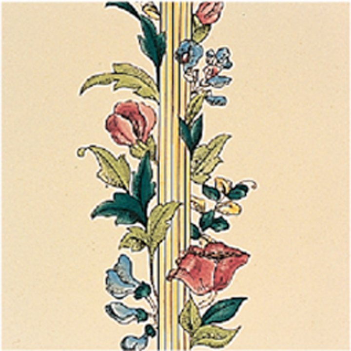 Stovax Poppy & Wheatsheaf Ceramic Glazed Hearth Tiles Cream RE Rounded Edge 2 - Cream
