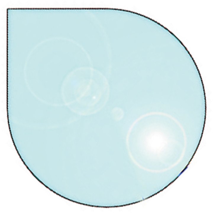 EVA 12mm Teardrop Circle Glass Hearth Floor Plate (1220x1000) - Clear