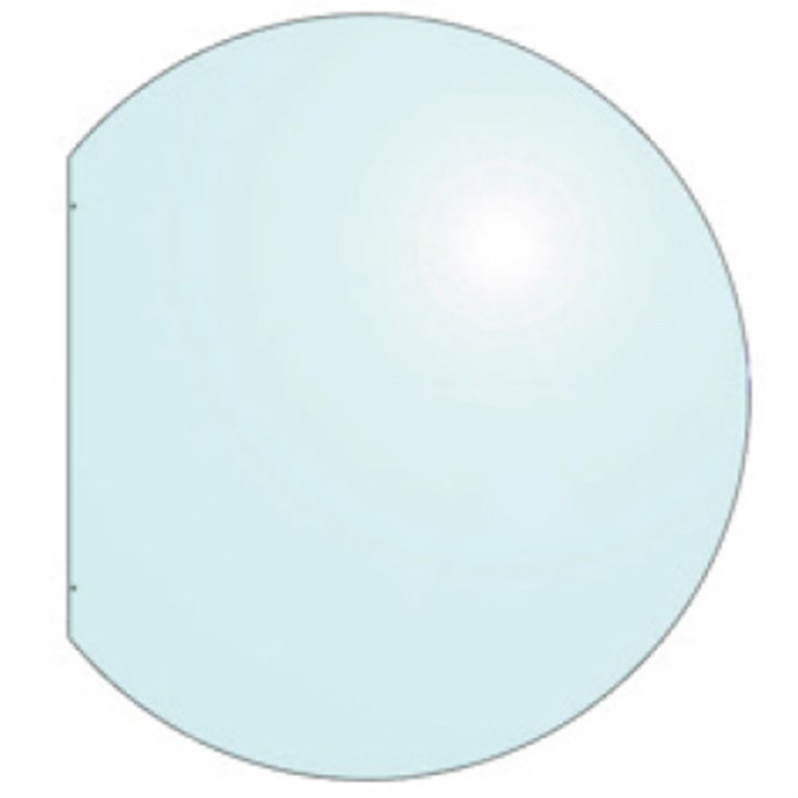 EVA 12mm Truncated Circle Glass Hearth Floor Plate (950x1100) - Clear