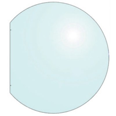 EVA 12mm Truncated Circle Glass Hearth Floor Plate (930x1000)