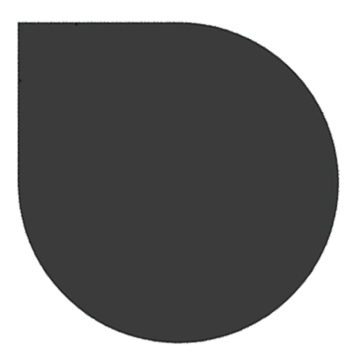 EVA 20mm Teardrop Circle Resin Stone Floor Plate (1330x1100) - Black