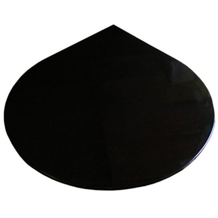 EVA 20mm Teardrop Circle Polished Black Granite Floor Plate (1100x950) - Black