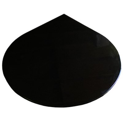EVA 20mm Teardrop Circle Polished Black Granite Floor Plate (1100x950)