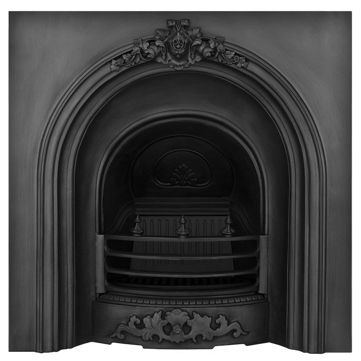 Carron Prince Cast-Iron Arched Fireplace Insert - Black