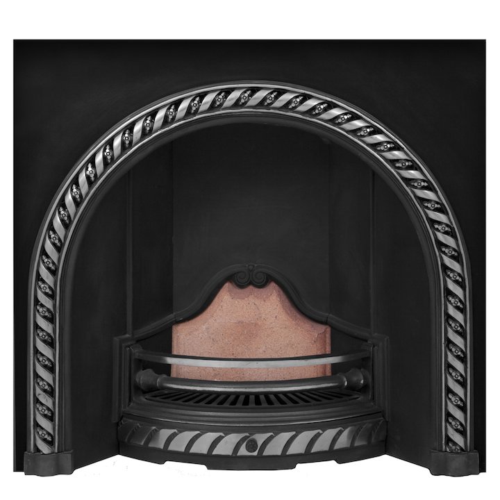 Carron Westminster Cast-Iron Arched Fireplace Insert - Black / Highlight Polish