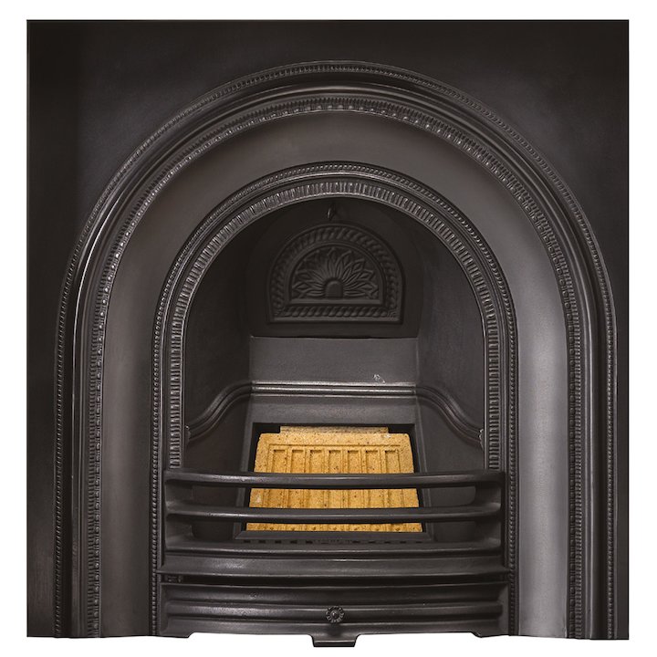 Stovax Decorative Cast-Iron Arched Fireplace Insert - Black