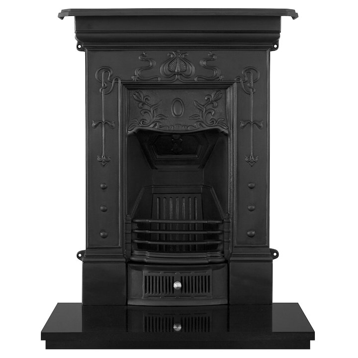 Carron Bella Small Cast-Iron Fireplace Combination - Black