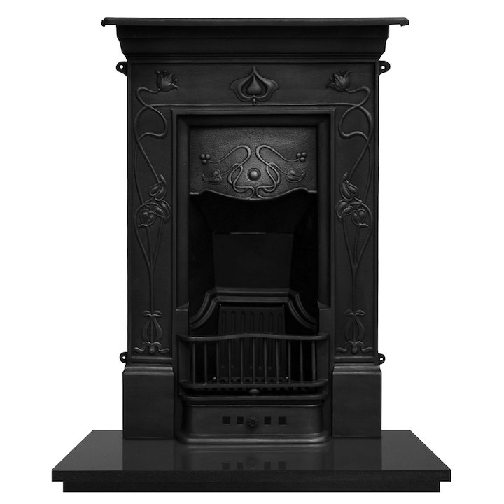 Carron Crocus Cast-Iron Fireplace Combination - Black
