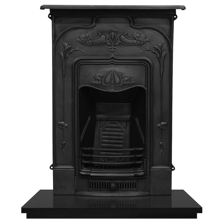 Carron Jasmine Cast-Iron Fireplace Combination - Black