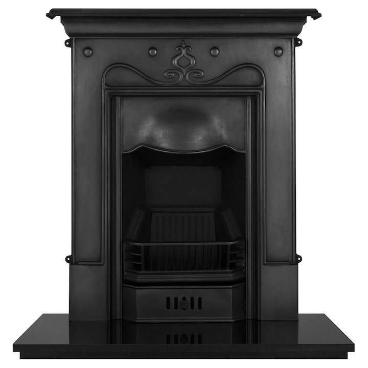 Carron Tulip Cast-Iron Fireplace Combination - Black