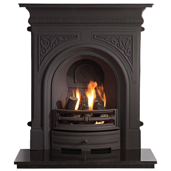 Gallery Celtic Cast-Iron Fireplace Combination - Black