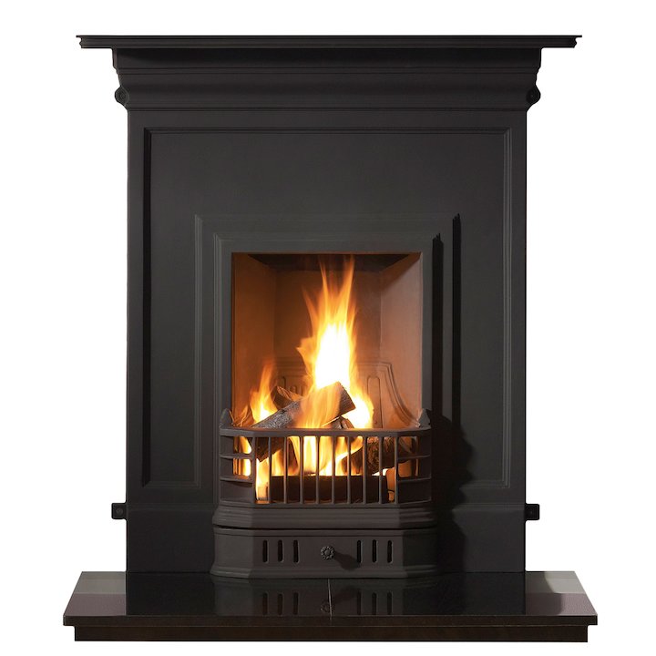 Gallery Barcelona Cast-Iron Fireplace Combination - Black