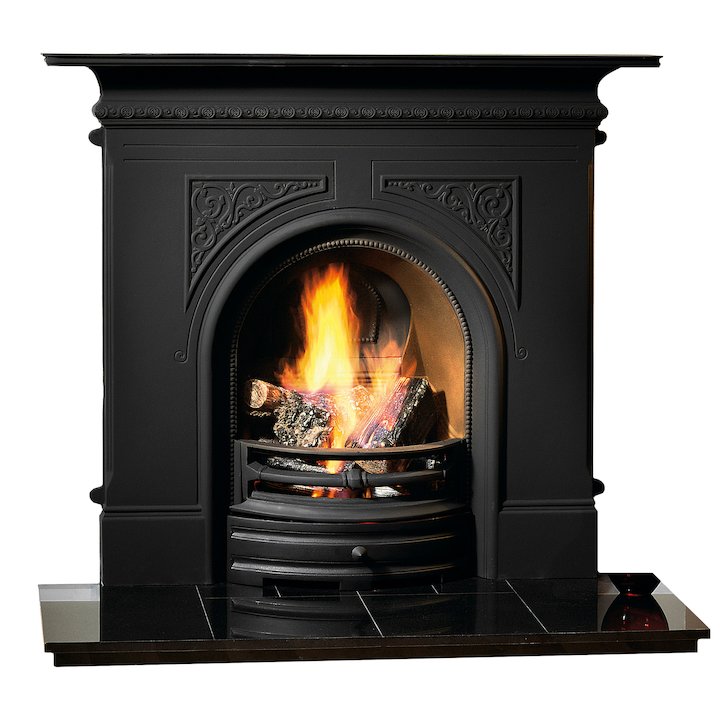 Gallery Pembroke Cast-Iron Fireplace Combination - Black