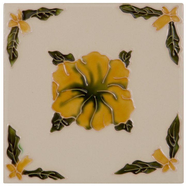 Carron LGC021 Single Tubelined Ceramic Fireplace Tile - Ivory