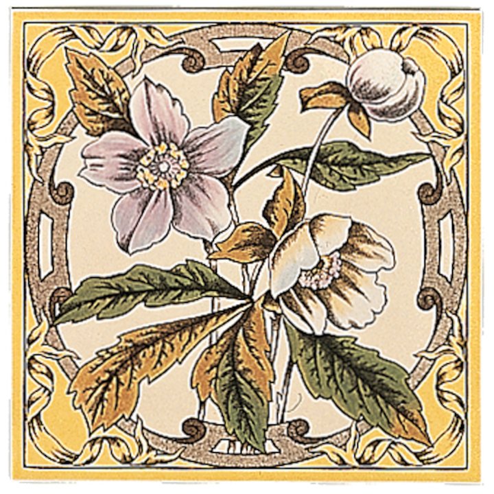 Stovax Windflower Single Ceramic Fireplace Tile - Multicolour