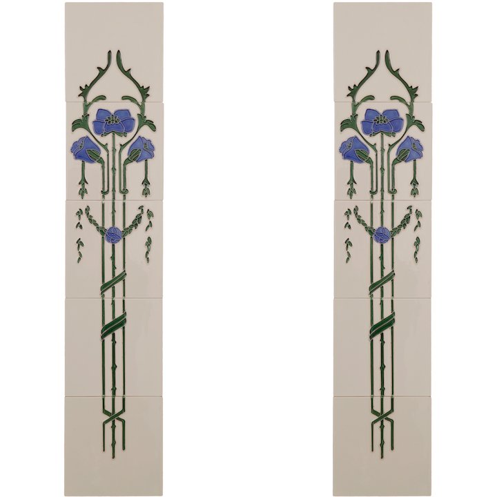 Carron LGC087 Tubelined Single Ceramic Fireplace Tile - Ivory