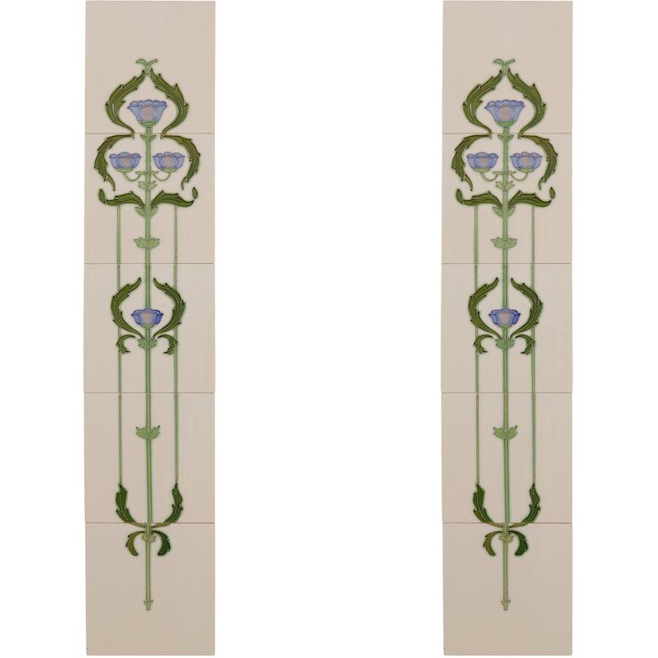 Carron LGC011 Tubelined Single Ceramic Fireplace Tile - Ivory