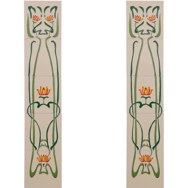 Carron LGC012 Tubelined Single Ceramic Fireplace Tile - Ivory