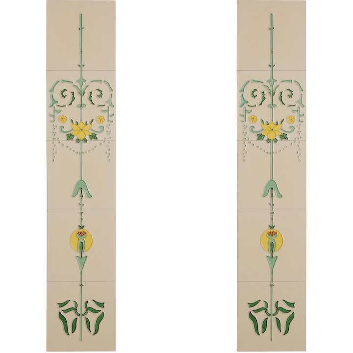 Carron LGC013 Tubelined Single Ceramic Fireplace Tile - Ivory