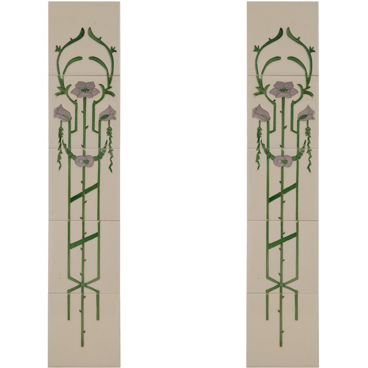 Carron LGC014 Tubelined Single Ceramic Fireplace Tile - Ivory