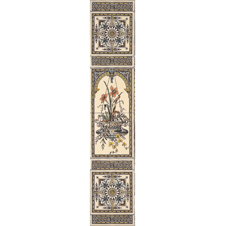 Stovax Hanging Basket Ceramic Fireplace Tile Set (8) - Cream